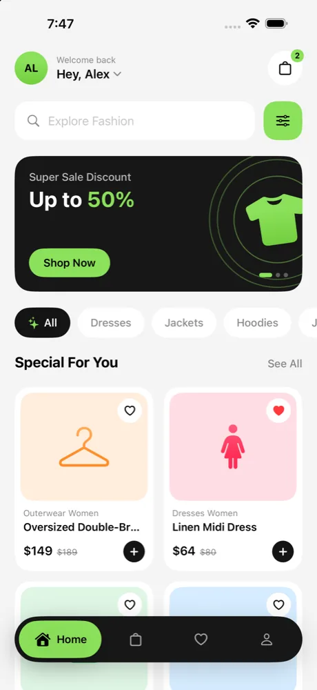 A shop app in the iOS Simulator with Pointfix highlighting the element to fix